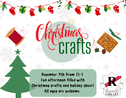 Join us December 7th from 11-1 for Christmas crafts!