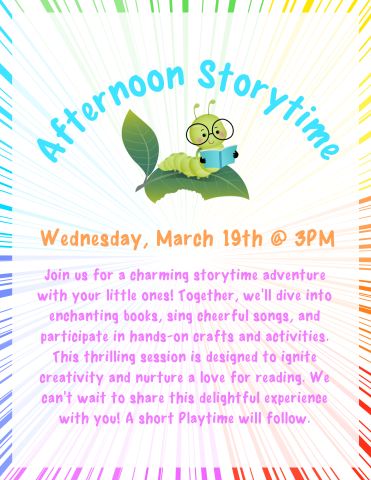 Join us for a charming storytime adventure with your little ones!